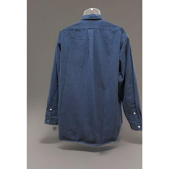 VTG Ralph Lauren Blake Men Navy Blue Button Down Long Sleeve Shirt Sz L EUC - Picture 2 of 5